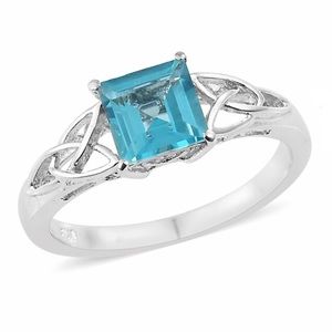NWT Sterling Silver Topaz Celtic Ring Size 7